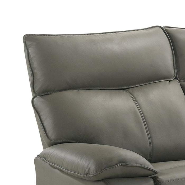 Matteo 88\" Genuine Leather Reclining Sofa - Aviarah Grey