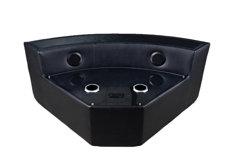 Zen 3-Piece Leather-Look Fabric Power Reclining Sectional with Massage and Two Drop-Down Consoles - Black