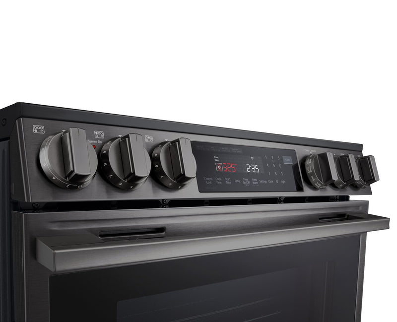 LG 6.3 Cu. Ft. Smart Electric Range with Air Fry – Black Stainless Steel - LSEL6335ZE