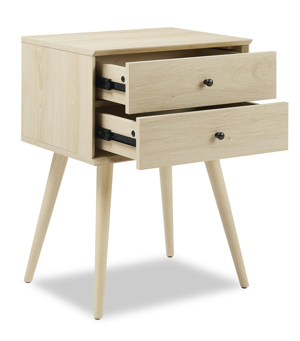 Mori Bedside 2-Drawer Nightstand, 18\"W x 25.75\"H - Natural