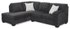 Made in Canada Morgan 2-Piece Left-Facing Chenille Fabric Sectional with Accent Pillows - Grey