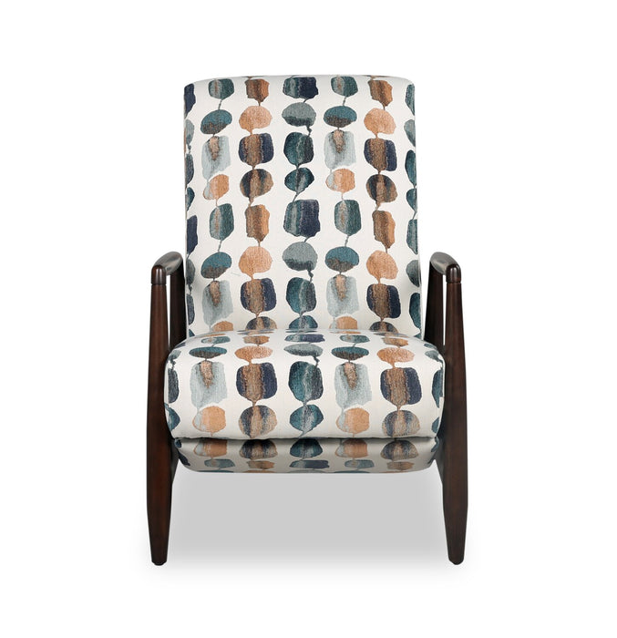 Raven 28.5\" Chenille Fabric Pushback Reclining Accent Chair - Teal Multicolour