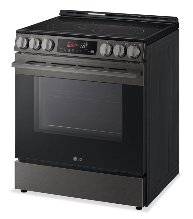 LG 6.3 Cu. Ft. Smart Electric Range with Air Fry – Black Stainless Steel - LSEL6333ZE