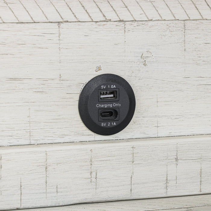 Haven Pier Bed with Headboard, Frame & 2 Piers, USB, LED, White - King Size