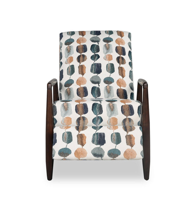 Raven 28.5\" Chenille Fabric Pushback Reclining Accent Chair - Teal Multicolour