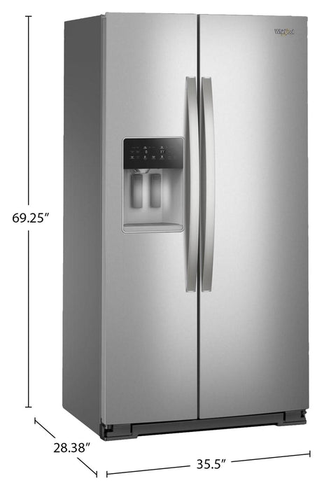 Whirlpool 36\" 21 Cu. Ft. Side-by-Side Refrigerator - Fingerprint-Resistant Stainless - WRSC6536RZ