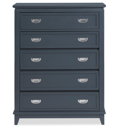 Quinn Bedroom Chest of Drawers, 5-Drawer, 36.5"W x 48.5"H - Blue | Commode verticale de chambre à coucher Quinn de 36,5 po (L) x 48,5 po (H) à 5 tiroirs - bleue