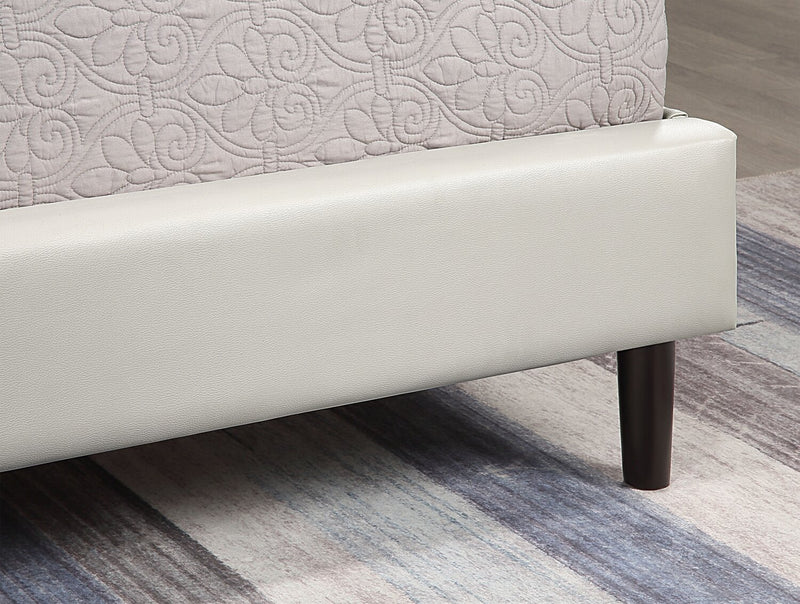 Paseo Platform Bed in Taupe Vegan-Leather Fabric - King Size