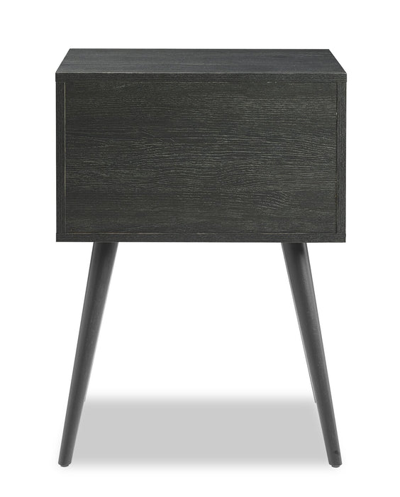 Mori Bedside 2-Drawer Nightstand, 18\"W x 25.75\"H - Black