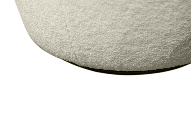 Ivie 28.7\" Chenille Boucle Fabric Curved Swivel Accent Chair - White