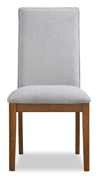 Ember Dining Chair with Polyester Fabric - Grey & Brown
