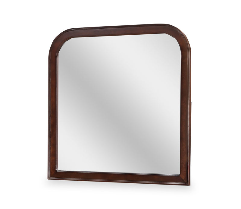 Marco 5pc Bedroom Set with Bed, Dresser & Mirror, Cherry Brown - Queen Size