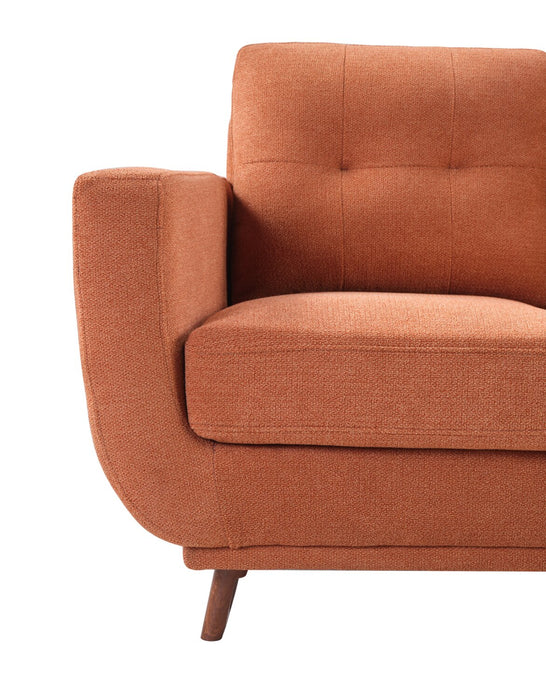 Cosmo 57\" Fabric Loveseat with Tufted Back Cushions - Orange