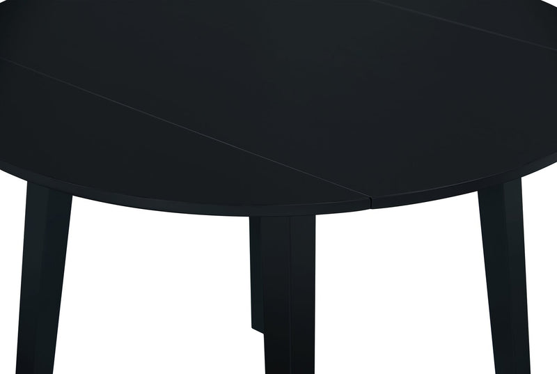 Bryn Drop-Leaf Dining Table, 42\" Round - Black
