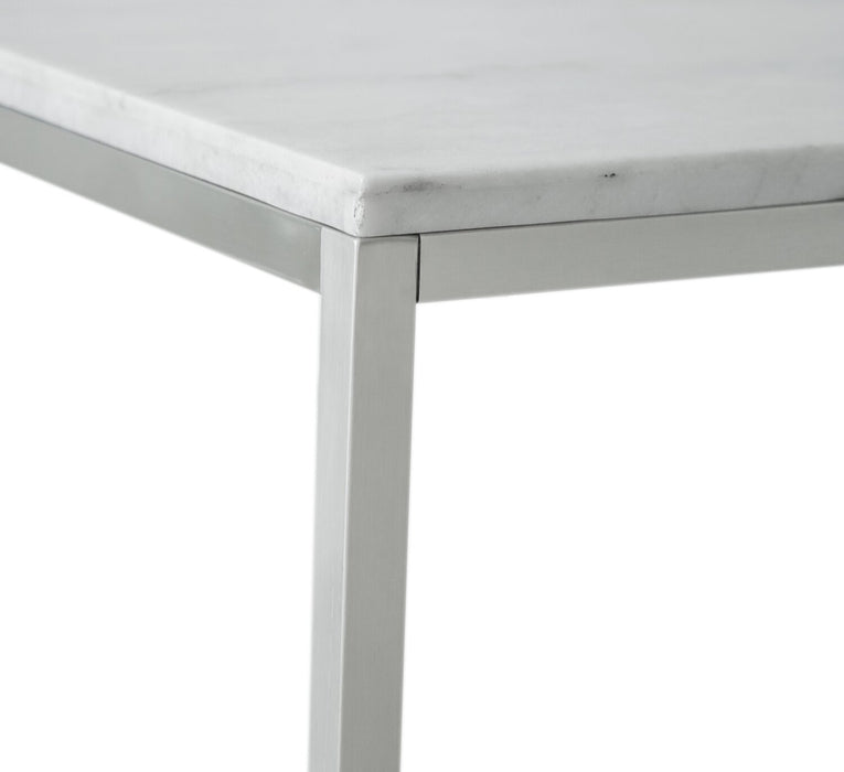Sampson 46\" Modern Marble Coffee Table - White