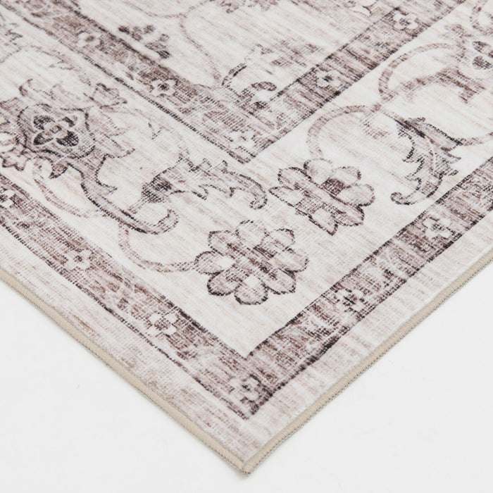 Aylin Ivory Washable Area Rug - 5’ x 7’
