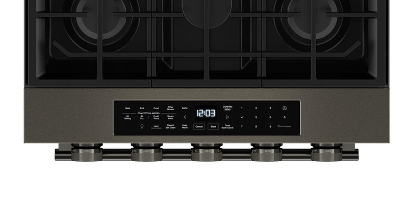 KitchenAid 30\" 5.0 Cu. Ft. Slide-in Gas Range with Convection Modes - Black Ore - KSGS530SBE