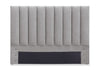 Amos Upholstered Headboard in Grey Fabric, Channelled - Full Size