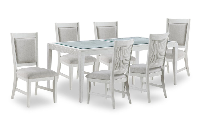 Vida 7pc Dining Set with Table & 6 Chairs, 78\"W - Sand