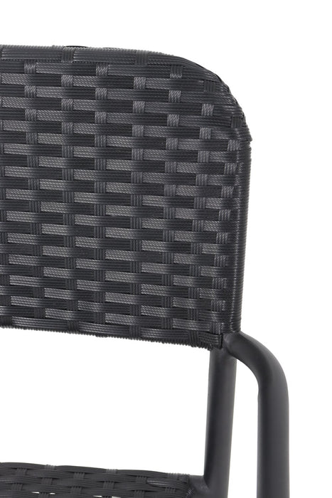 Paris Outdoor Patio Bistro Chair - Hand-Woven Resin Wicker, UV & Weather Resistant - Black