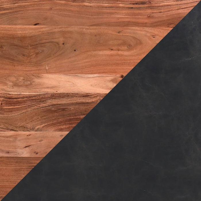 Oskar 5pc Dining Set with Table & 4 Avis Chairs, Acacia Wood & Metal, 79\"W - Natural & Black