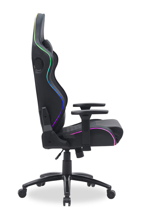 Falcon 30” Ergonomic Gaming Chair with Built-In Bluetooth Speakers & LED Lighting - Black