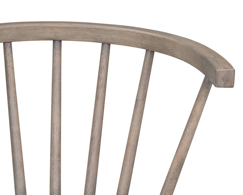 Remi Dining Chair with Curved Spindle-Back - Brown