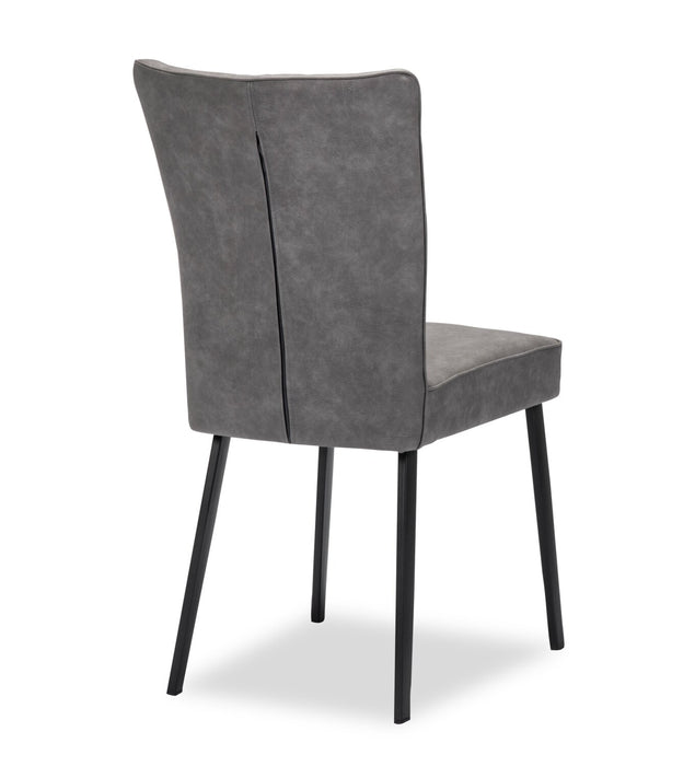 Ezra Dining Chair, Vegan Leather, Metal – Grey
