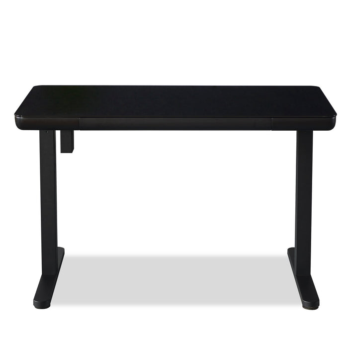 Metro 47.24” Height-Adjustable Office Desk with Storage and USB Ports - Black