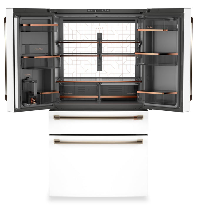 Café 36” 23.2 Cu. Ft. Smart Counter-Depth 4-Door French Door Refrigerator – Matte White - CJE23DP4WW2