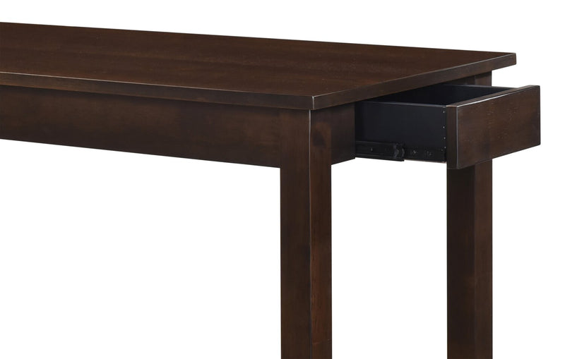 Noah 60” Modern Sofa Table with 3 Counter-Height Stools and USB Ports - Espresso