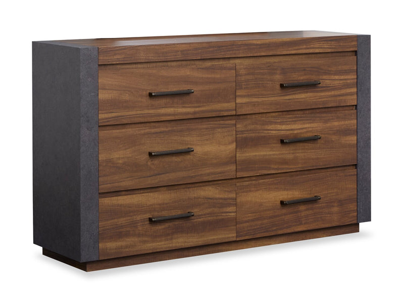 Scott Living Dante Bedroom 6-Drawer Dresser, 60\"W x 36\"H - Brown