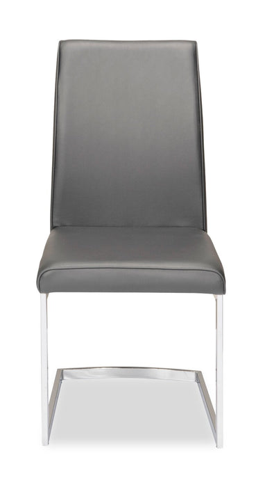 Naya 7pc Dining Package with 63-78.75\"W Extension Table & 6 Chairs - Faux White Marble & Grey