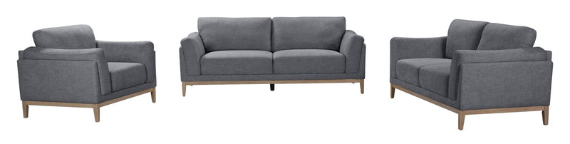 Valley 44\" Fabric Chair with Rubberwood Base and Legs - Pewter