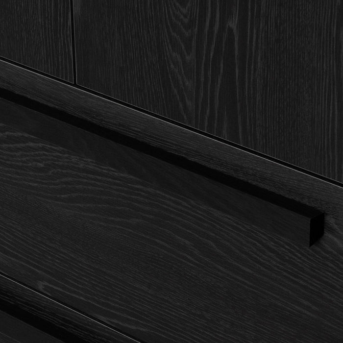 Alex Bedroom 2-Drawer Chest with Storage Cabinet, 33\"W x 68.5\"H - Black