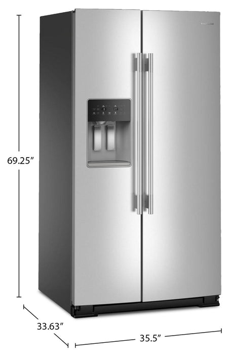 KitchenAid 36\" 29 Cu. Ft. Side-by-Side Refrigerator - Fingerprint Resistant Stainless Steel - KRSF536RPS