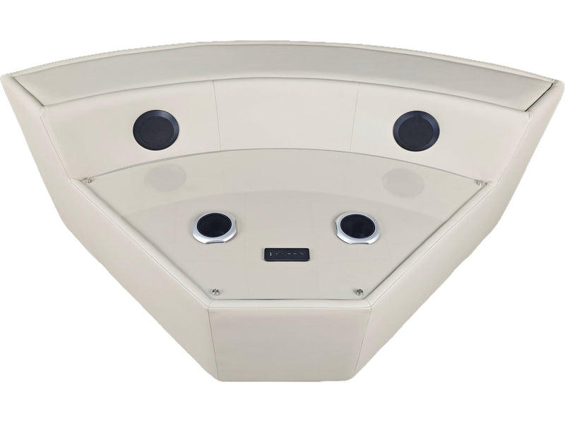 Zen 3-Piece Leather-Look Fabric Power Reclining Sectional with Massage, Drop-Down Console and Refrigerator - Apricot