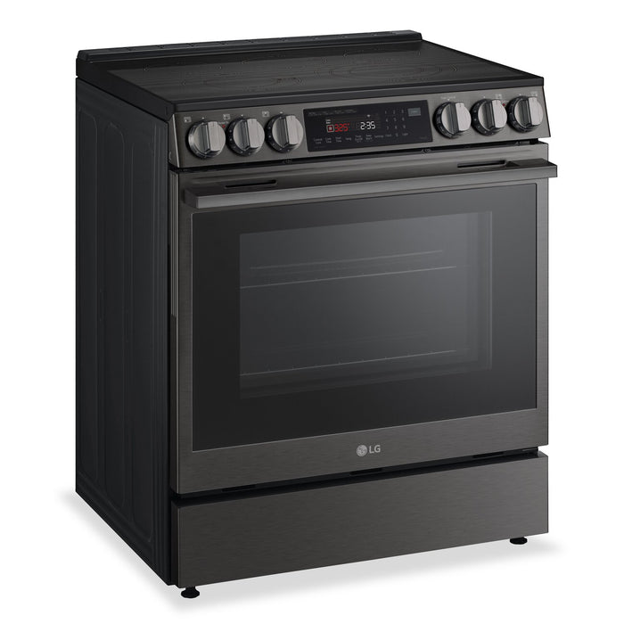 LG 6.3 Cu. Ft. Smart Electric Range with Air Fry – Black Stainless Steel - LSEL6335ZE