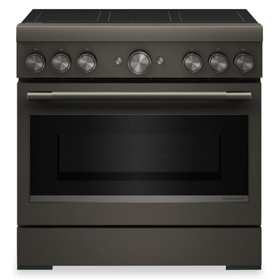 KitchenAid 36" 5.1 Cu. Ft. Freestanding Induction Range with No Preheat Air Fry – Black Ore - KFIS936SBE | Cuisinière à induction KitchenAid de 5,1 pi3 et de 36 po avec friture à air sans préchauffage - minerai noir - KFIS936SBE