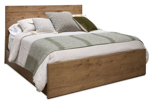 Henri Panel Bed with Headboard & Frame, Wood, Brown - King Size