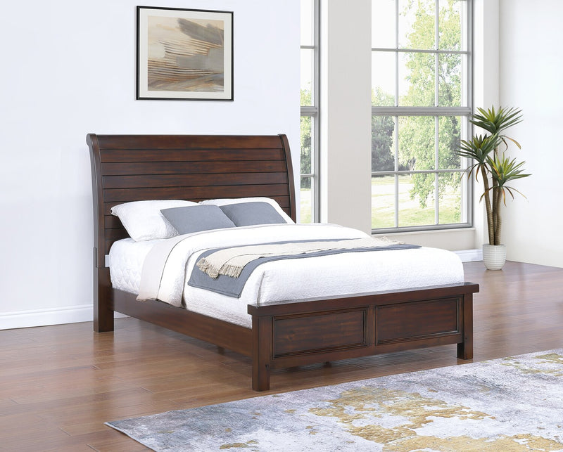 Sonoma Panel Bed with Headboard & Frame, Mango Brown - Full Size