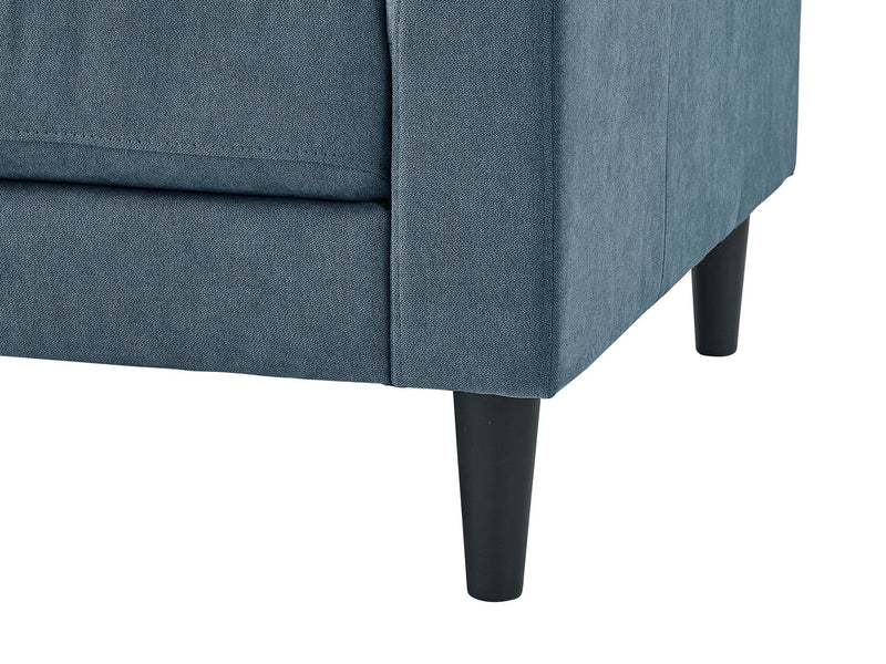 Metro 57\" Fabric Loveseat with Tufted Seat Cushions and Reversible Back Cushions - Denim Blue