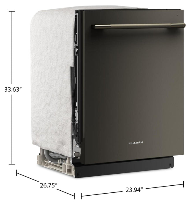 KitchenAid 24\" 41 dBA Dishwasher with Third Level Jet Rack – Black Ore - KDTS324SBE