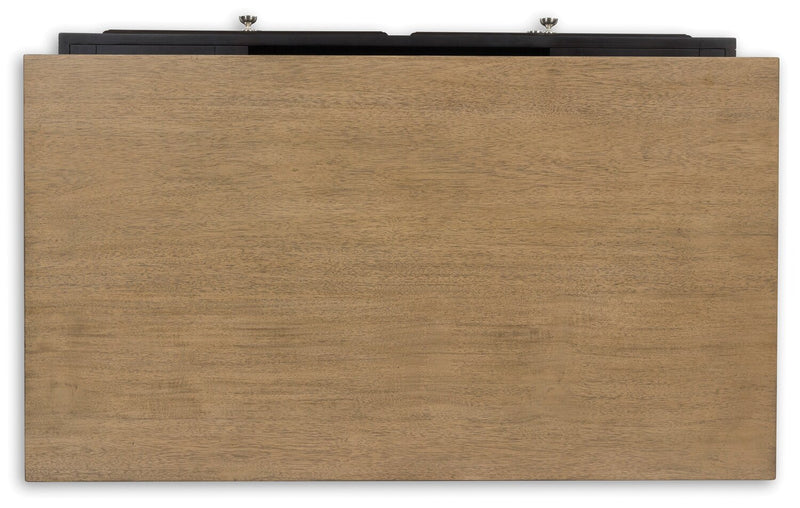 Wells 46\" Solid Wood Lift Top Coffee Table with Storage and Casters - Two Tone Brown