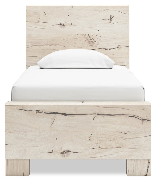 Derekson Panel Bed with Headboard & Frame for Kids, Rustic White - Twin Size