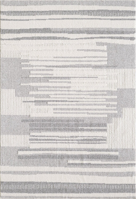 Rhodes Checkered Grey Area Rug - 5'3\" x 7'7\"