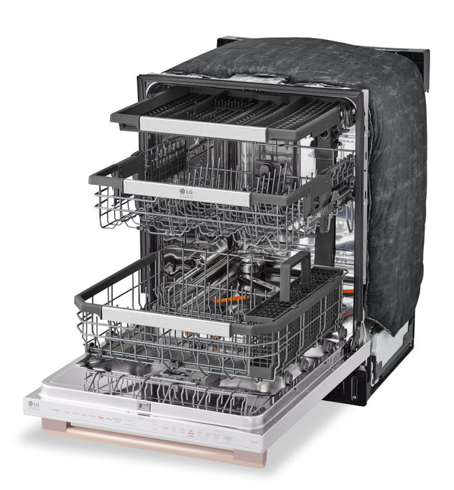 LG Studio 24\" 40 dBA Built-In Top-Control Smart Dishwasher - Essence White - SDWB24W3