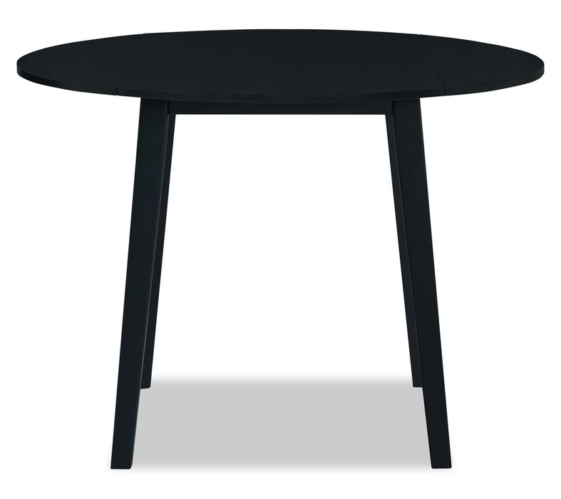 Bryn 3pc Dining Package with 42\" Round Drop-Leaf Table & 2 Chairs, Fabric - Black
