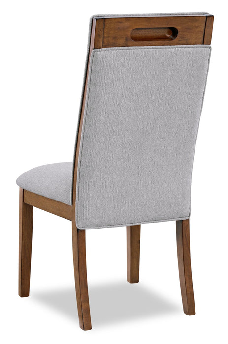 Ember Dining Chair with Polyester Fabric - Grey & Brown