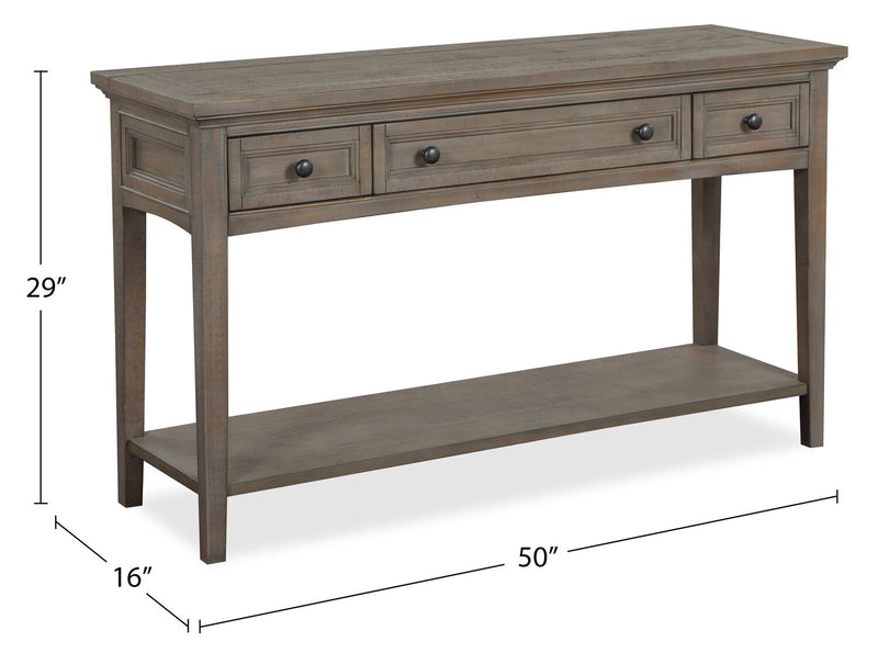 Hanson 50” Traditional Pine Sofa Table with Storage - Dovetail Grey